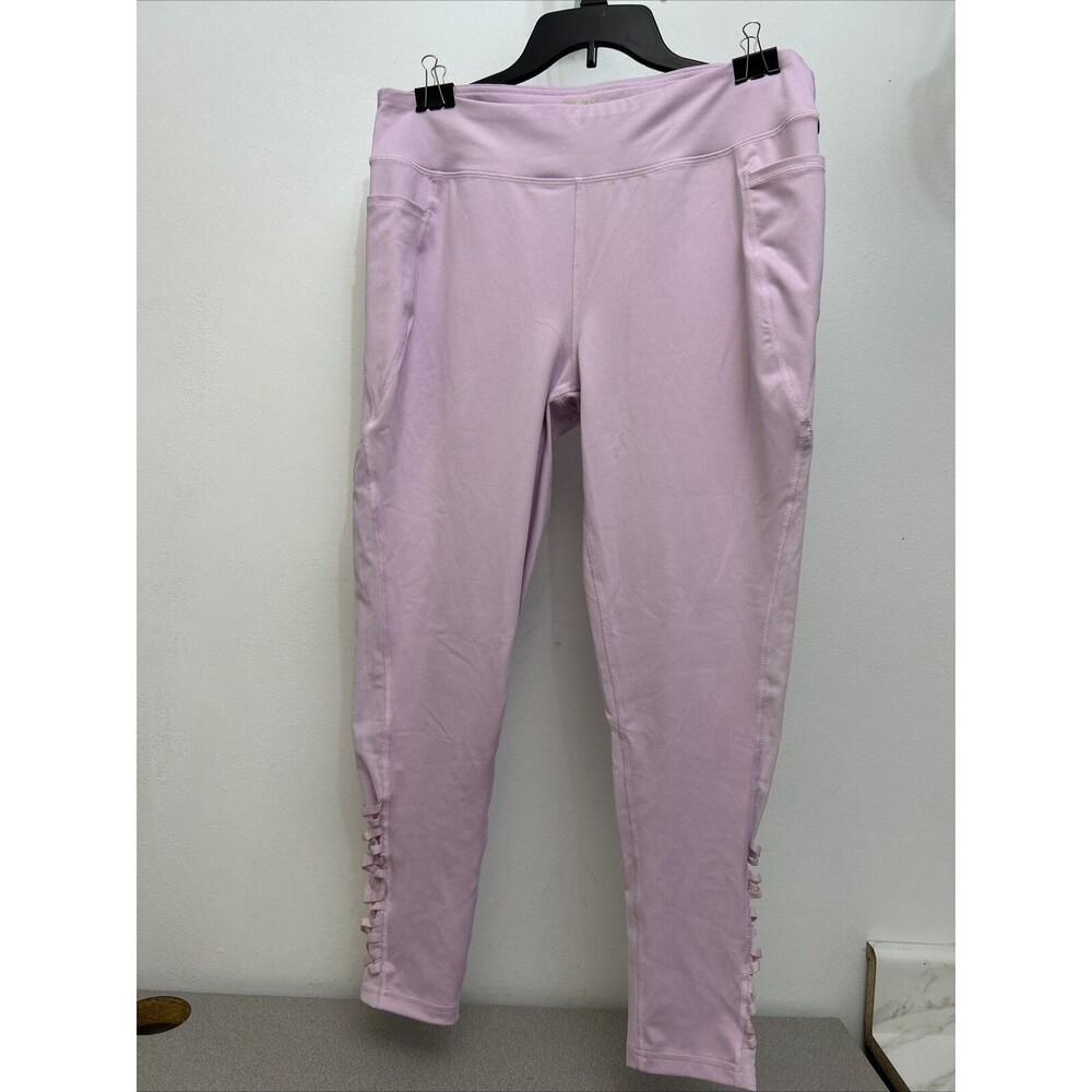 Tek Gear DryTEK Work‎ Out Gear Leggings, Lilac, with Pockets, Weaving, Womens XL - Picture 2 of 10
